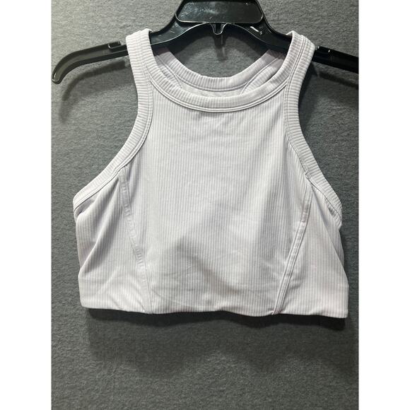 Lululemon Ebb to Street Cropped Racerback Tank Top Lilac Smoke Size 14 - Picture 6 of 10